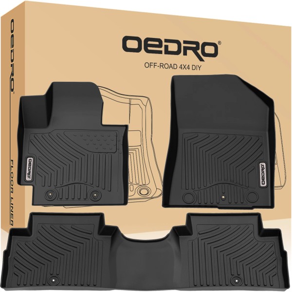 OEDRO Floor Mat Liners 3D Molded All-weather TPE Rubber for