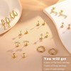 Jstyle 10 Pairs Earrings Set 316L Stainless Steel 18K Gold