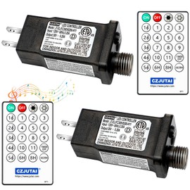 Copkim 2 Pcs Class 2 Power Supply with Remote Control for Musical Changing Light Low Voltage Power Plug Adapter Ip44 Waterproof Transformer for Christmas String Lights, 30v 6w, 11 Modes