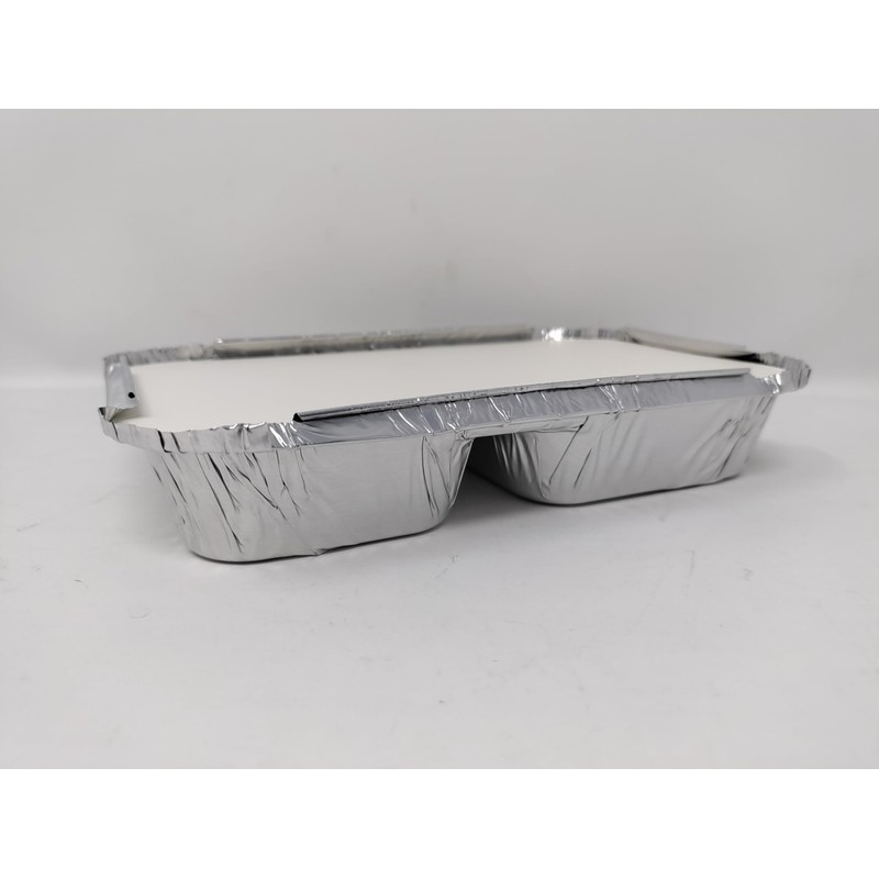 20 x 2 Compartment Aluminium Foil Rectangular Roasting Oven Baking