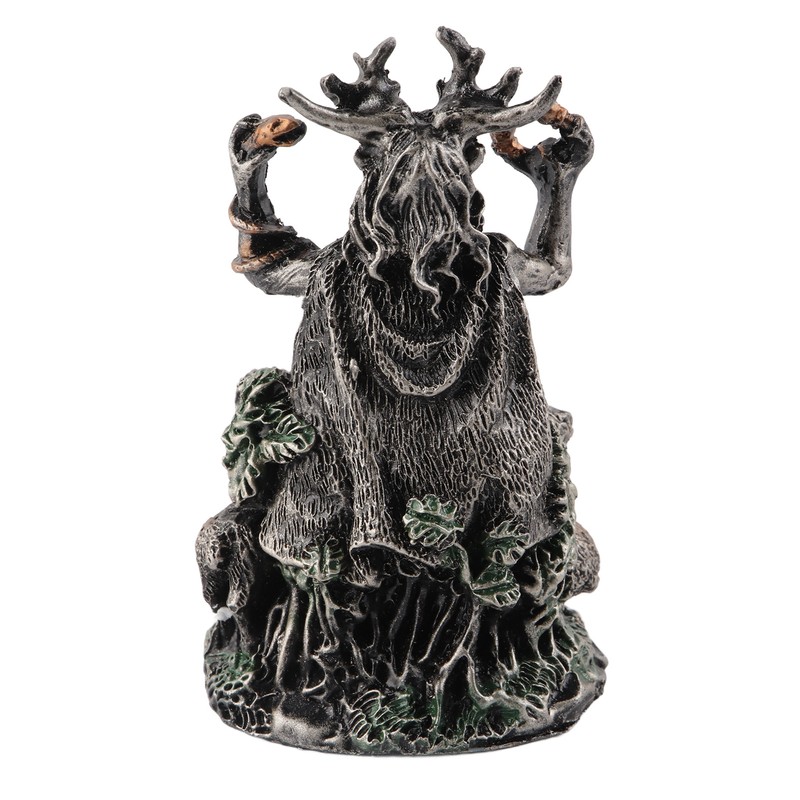 Resin Statues Cernunnos Sitting Statue Sculpture Celtic God Figure Underworld