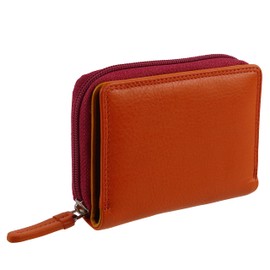 Ladies Compact Leather Purse/Wallet by Visconti Gift Boxed Fashion available in 4 Colour Combinations, Orange Multi, Casual