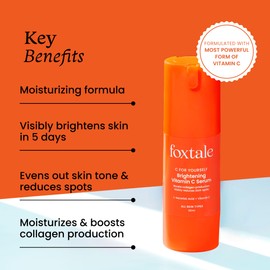 Foxtale 15% Vitamin C Face Serum for Glowing Skin | Pure L-Ascorbic Acid and Vitamin E | Brightening Serum for Dark Spots,Dull Skin,Uneven Skin Tone | All Skin Types | 30 ml