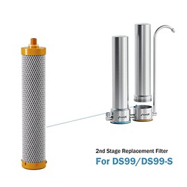 Frizzlife DSF02 Replacement Filter Cartridge for the 1st Stage Filter of SS99, 2nd Stage Filter of DS99/DS99-S, and TS99 Countertop Stainless Steel Water Filter Systems
