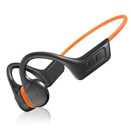SilisoundTek S800C Upgraded Bone Conduction Headphones - IPX7 Waterproof, Bluetooth 5.3, 10H Playtime, Wireless Headphones,Open Ear Design for Running, Cycling, Gym, Hiking & Workout - Colour: Orange