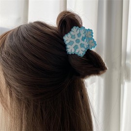 Snowflake Hair Claw Clips for Women Christmas Hair Clips Winter Snowflake Hair Accessories Nonslip Snowflake Hair Jaw Clips Cute Claw Clips Xmas Hair Barrette Clamps Small Claw Clips for Thin Hair