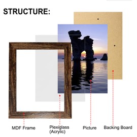 Picture Frames Set 10 Pack Collage Picture Frames,Gallery Wall Frame Set with Four 8x10, Four 5x7, Four 4x6, Farmhouse Rustic Photo Frames for living room Wall Gallery Decor or Desk,Brown