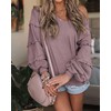 BTFBM Women’s V Neck Long Sleeve Blouse Loose Fit Tunics