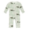 KicKee Pants Print Muffin Ruffle Coverall with Zipper (Aloe Bears