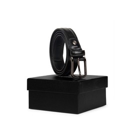 Genuine Leather Dress Belt 30mm/ 1.18” Wide| Single Prong Buckle- Classic Belt for Suits Work Business and Casual -Style EX30 (BLACK, 38-40" Waist (125cm/49”Strap))