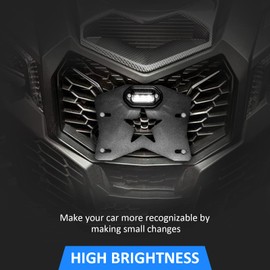 Wsays UTV LED License Plate Bracket Universal Aluminum License Plate Frame Compatible with Polaris RZR Ranger General Maverick x3 Commander Pioneer Talon Mule Wildcat