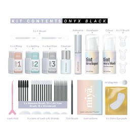 MIYA LASH | Lash Lift and Tint Kit & Brow Lamination Kit with Tint | Black Colour | Eye Lash and Brow Lift Kit with Tint | DIY Eyelash Perm and Eyebrow Lift Kit | Long Lasting Results