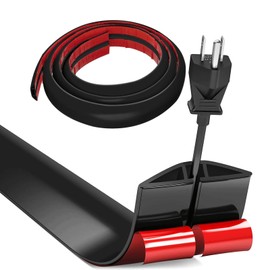Flexible Small Cable Duct Cable Bridge Floor, Floor Cable Duct, 2 m x 3 cm Hose Bridge Floor Cable Cover, Cable Duct Floor Flat Cable Protection for Offices, Homes, Warehouses, Hotels, etc. (Black)