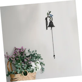 Levemolo Retro Doorbell Wrought Iron Wall Bell Metal Door Bell Cast Iron Doorbell Wall Mounted Bell Vintage Iron Door Bell Wall Mounted Door Bell Door Bell Ornament Door Hanging Bell