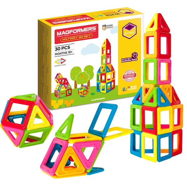 Magformers My First 30-piece Magnetic Construction Set In Bright Solid
