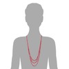 COOLSTEELANDBEYOND Red Beads Long Statement Necklace Multi-Strand Waterfall Chains with
