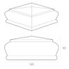 Pine Pyramid Newel Cap 90mm Full – Square Cap for