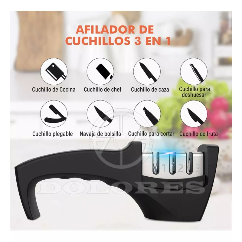 Dolores Afiladores Manuales Cuchillo Piedra Afilar Chaira 3 Etapas
