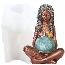 XIAOSHUI Goddess Mother Earth Candle Mold Mother Earth Candle Silicone Molds Mother of Earth Resin Casting Mold for Candle Home Decorate Mold Candle Making Mold Aromatherapy Gypsum Candles Clay Craft