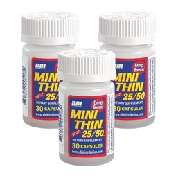 DBI Mini Thin 25/50 Energy Booster Pills 3 Bottles 90 Pills 3 Month Supply Free Ship