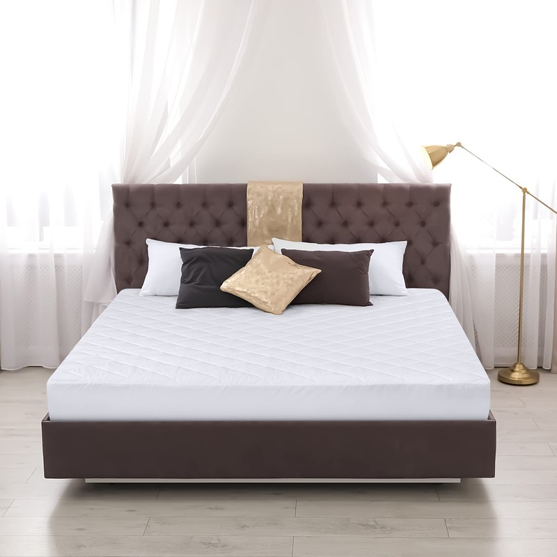 Utopia Bedding Quilted Fitted Mattress Pad, King Size, Elastic Fitted