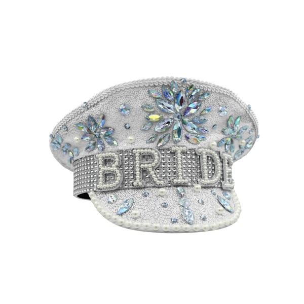 Nicky Bigs Novelties Womens White Sequin Faux Gem Pearl Flower