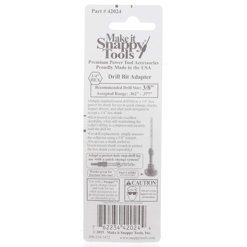Make it Snappy Tools 3/8 Inch Quick Change Drill Bit