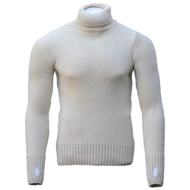 Goldtop Mens Merino Wool Submariner Sweater - Ecru/Cream (X Large - 44")