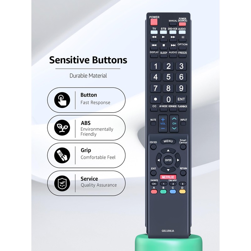 GB118WJSA Replacement TV Remote Control for Sharp Television Fit for