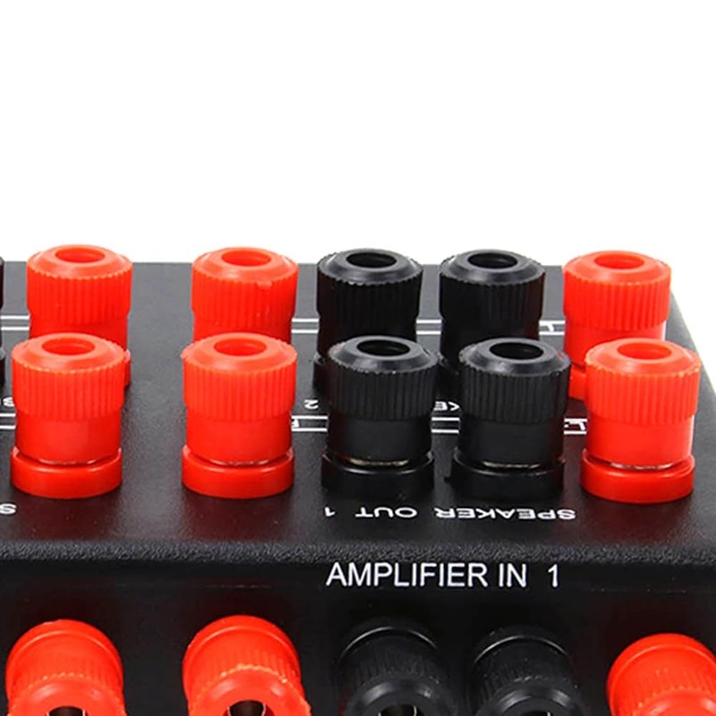 Mini 2-IN-4-OUT Stereo Audio Selector Amplifier Switcher Box Speaker Splitter