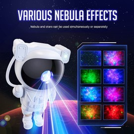SunTime Star Projector Galaxy Night Light - Astronaut Starry Nebula Ceiling LED Lamp with Timer and Remote, Gift for Kids Adults for Bedroom, Christmas, Birthdays, Valentine's Day etc.