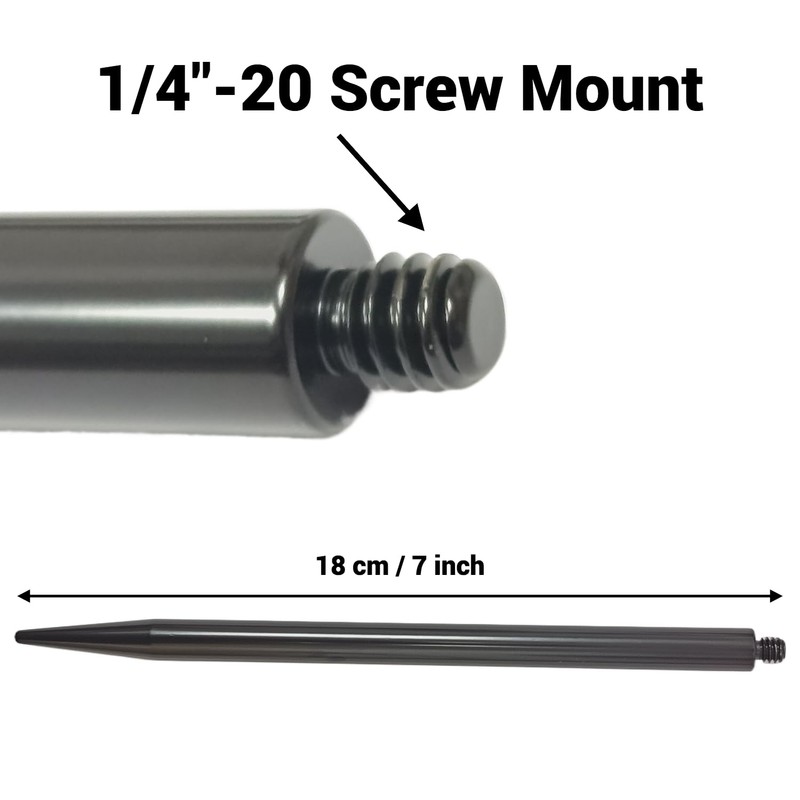 Ground Metal Spike Stake for Monopod Selfie Stick, 7 Inches