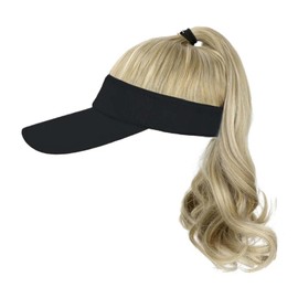 WUODHTW WUODHTW Hat Wig for Women Baseball Cap Wig with Curly Synthetic Hair Extensions Ponytail Cap wig Sun Hat with Hair