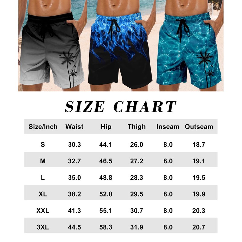 werfami Men's Long Swimming Trunks with Inner Shorts Swimming Trunks