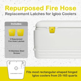Unhinged Solutions Replacement for Igloo Latches (Set of 2) - Unbreakable, Made in USA, Repurposed Fire Hose