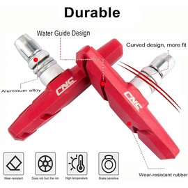 V-Brake Pads 70 mm Bicycle Red 2 Pairs