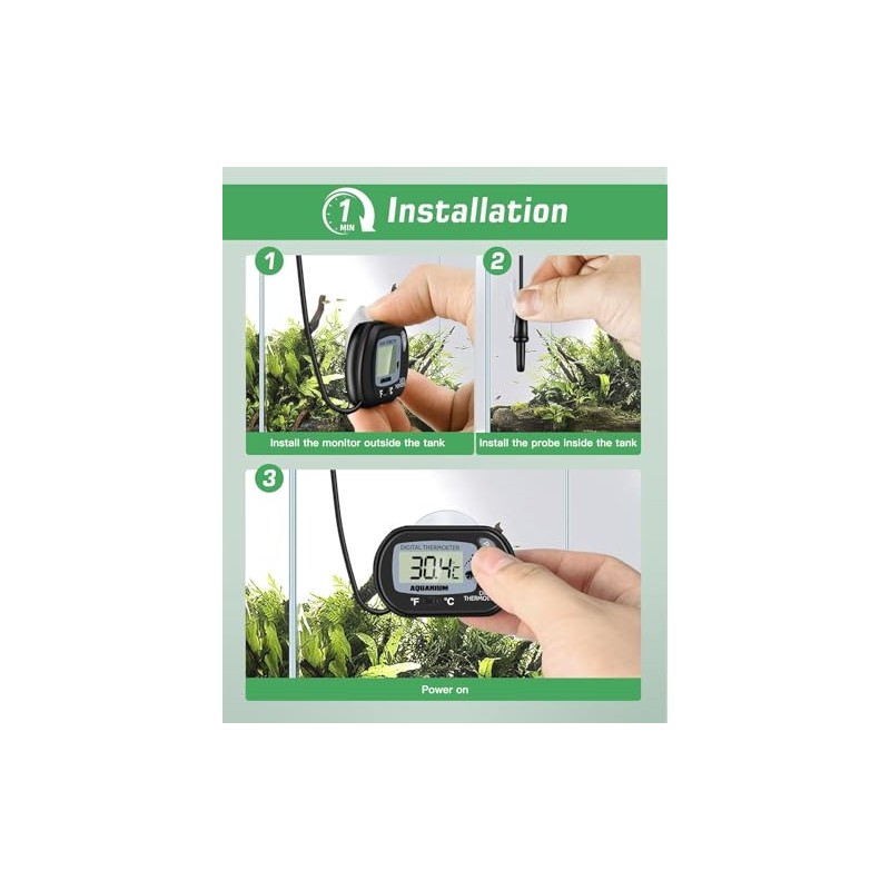 Zacro Termómetro digital LCD para acuario, tanque de peces, temperatura