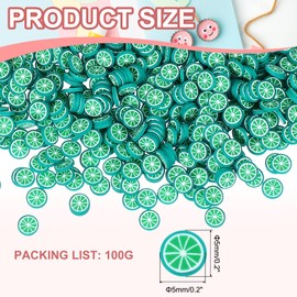 PATIKIL Polymer Clay Slices, 100g Lime Slice Fruit Art Slices Food Polymer Clay for DIY Nail Decor, Crafts Making, DIY Filler Accessories, Green