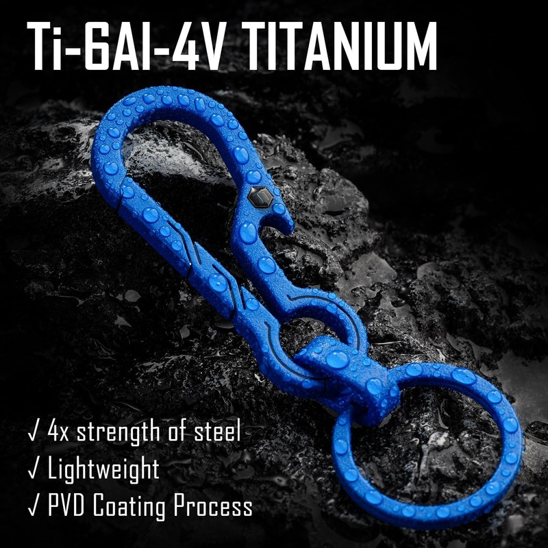 KeyUnity KM01 Titanium Carabiner Keychain Clip Quick Release EDC Key