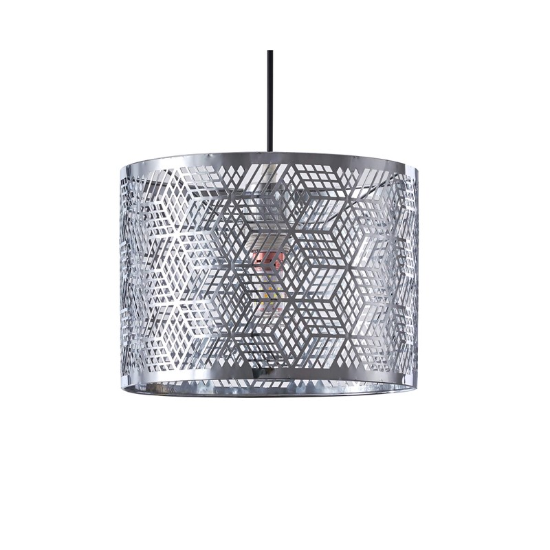 Innoteck Modern Decorative Cube-Pattern Chrome Metal Drum Shade, Multi-Functions for