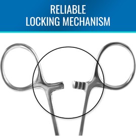 MABIS MABIS Precision Kelly Forceps Locking Tweezers Clamp, Silver, Curved, 5-1/2 Inch, 1 Count (Pack of 1)