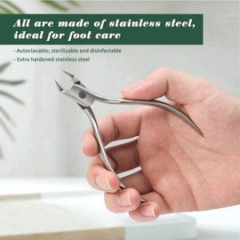 FVION Nail Clippers, Corner Nippers, Straight Blade - Nail Clippers for Ingrown Toenails and Fingernails, Sharp Tip and Stainless Steel for Strong Toenails