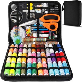 Kit de costura grande, 200 suministros de costura premium, carretes de hilo 41 XL, adecuado para viajeros, adultos, niños, principiantes, emergencias, bricolaje y hogar