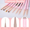 KEMEISI Nail Art Brush Set, 9PCS Double-Ended Acrylic Nail Liner