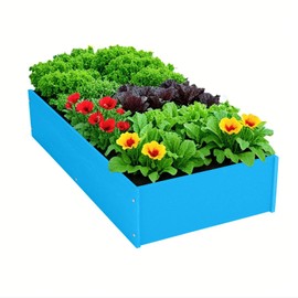 KETOYARK HDPE Raised Garden Bed 47.24 * 24.4 * 9.65 in,Vegetable Planter Bed Outdoor,Elevated Horticulture Planter Bed,Waterproof,Rot-Resistant and Non-Cracking Above Ground Garden Bed(Pacific Blue)