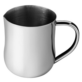 &NE Nikii Cafe Milk Jug, Stainless Steel, 8.5 fl oz (250 ml), Whipper, Latte Art, Latte Macchiato, Coffee, Foam Milk, Milk Form, Coffee Latte Art, Silver, Milk Whisk Jug NAS-354