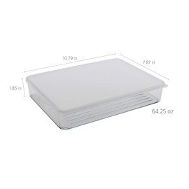 HAIM LIVING Silicook Flat Plastic Box for Kitchen for Kitchen&Refrigerator Organization, Transparent Food Storage Container for Kitchen, Fridge, Freezer (5 x 600ml)