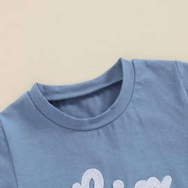 Big Brother Little Brother Matching Outfits Big Brother Shirt Casual Shorts Set Infant Boy Summer Clothes(A-Blue Big Bro,2-3T)