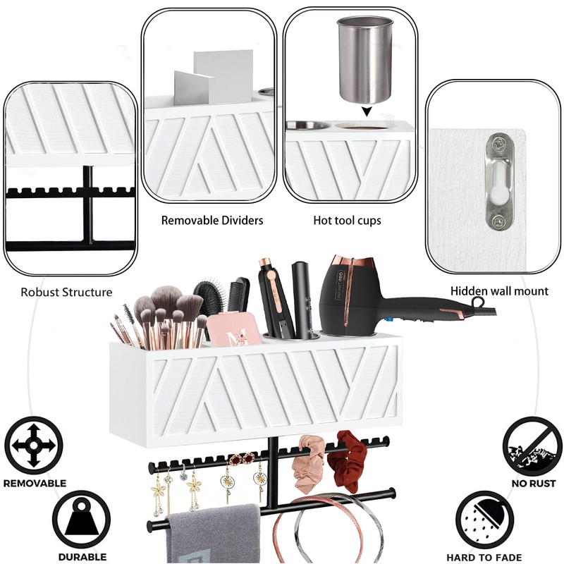 Ronjnndc Rustic Hair Dryer Holder Wall Mounted,Hair Styling Tools &