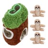 Sloth Trunk Holes Toys for Dog Squeaky Plush Toys Hide